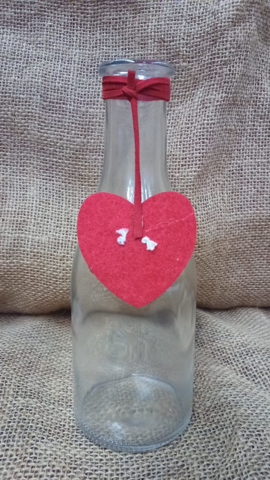 Botella De Cristal Con Corazón - Imagen 1