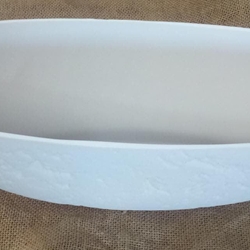 Tarrina Cerámica Ovalada Crema 10cm x 40cm - Imagen 1