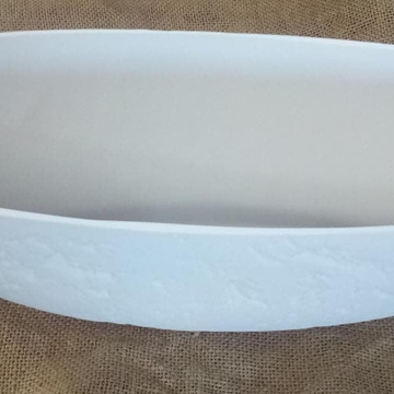 Tarrina Cerámica Ovalada Crema 10cm x 40cm - Imagen 1